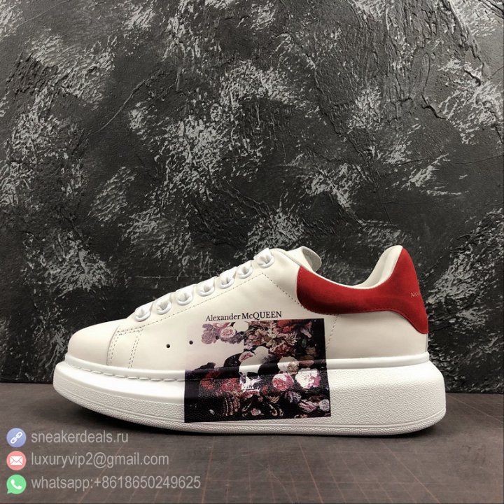Alexander McQueen 5D Print 2019 Women Sneakers PELLE S GOMMA 462214 WHFBU Red